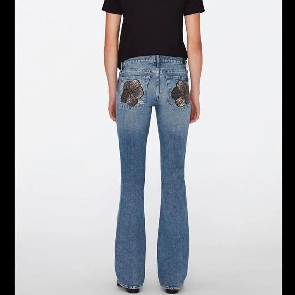 7 For All Mankind Denim - NWT 7 For All Mankind Original Boot Cut Low Rise Embellished Jeans 26 X 33.5
